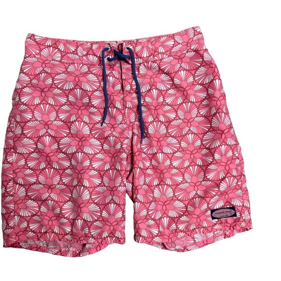 Vineyard Vines Men's Size 32 Pink Red Drawstring Swim Board Short - Picture 1 of 5